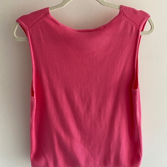 Talbots pink, mostly cotton soft sweater tank top. Size XL. Sleeveless. - Picture 8 of 9